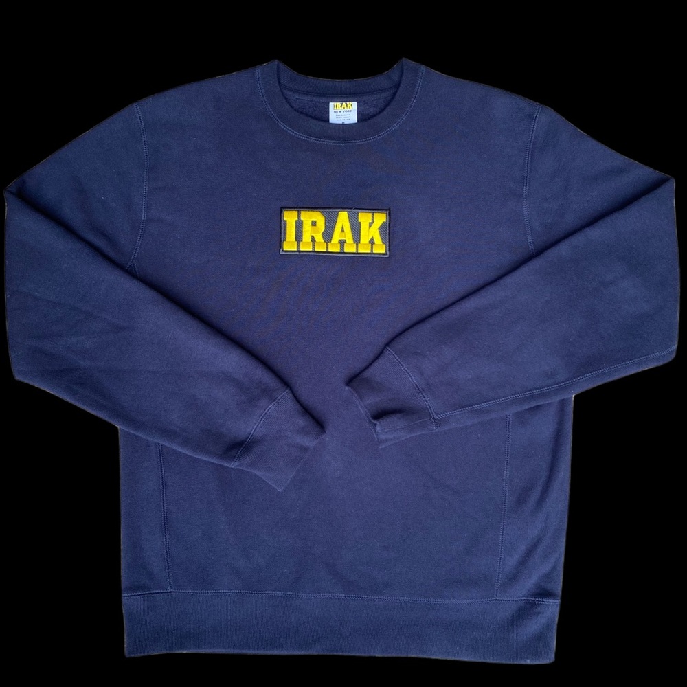 IRAK Navy Box Logo Crewneck